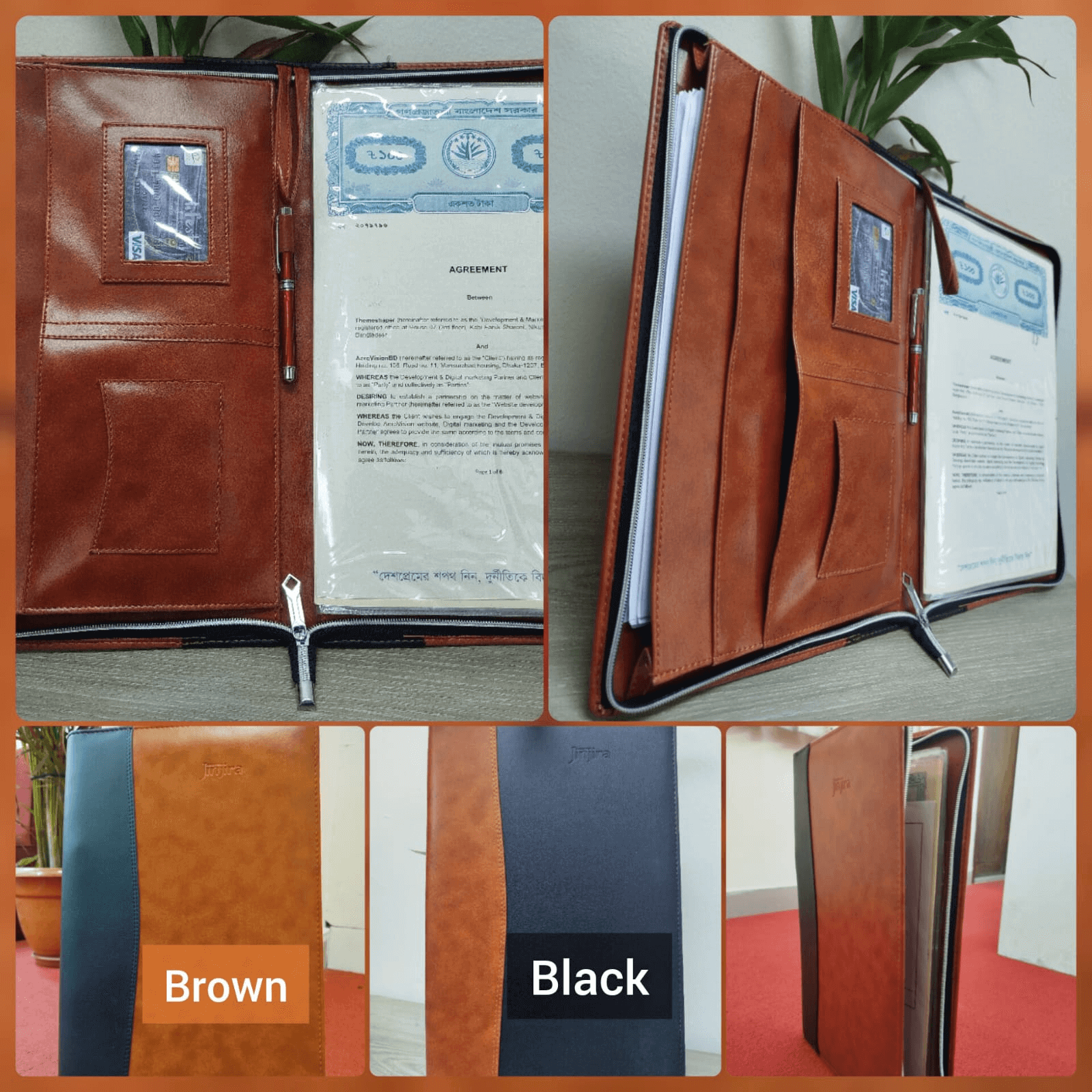 PU leather Premium Document Organizer
